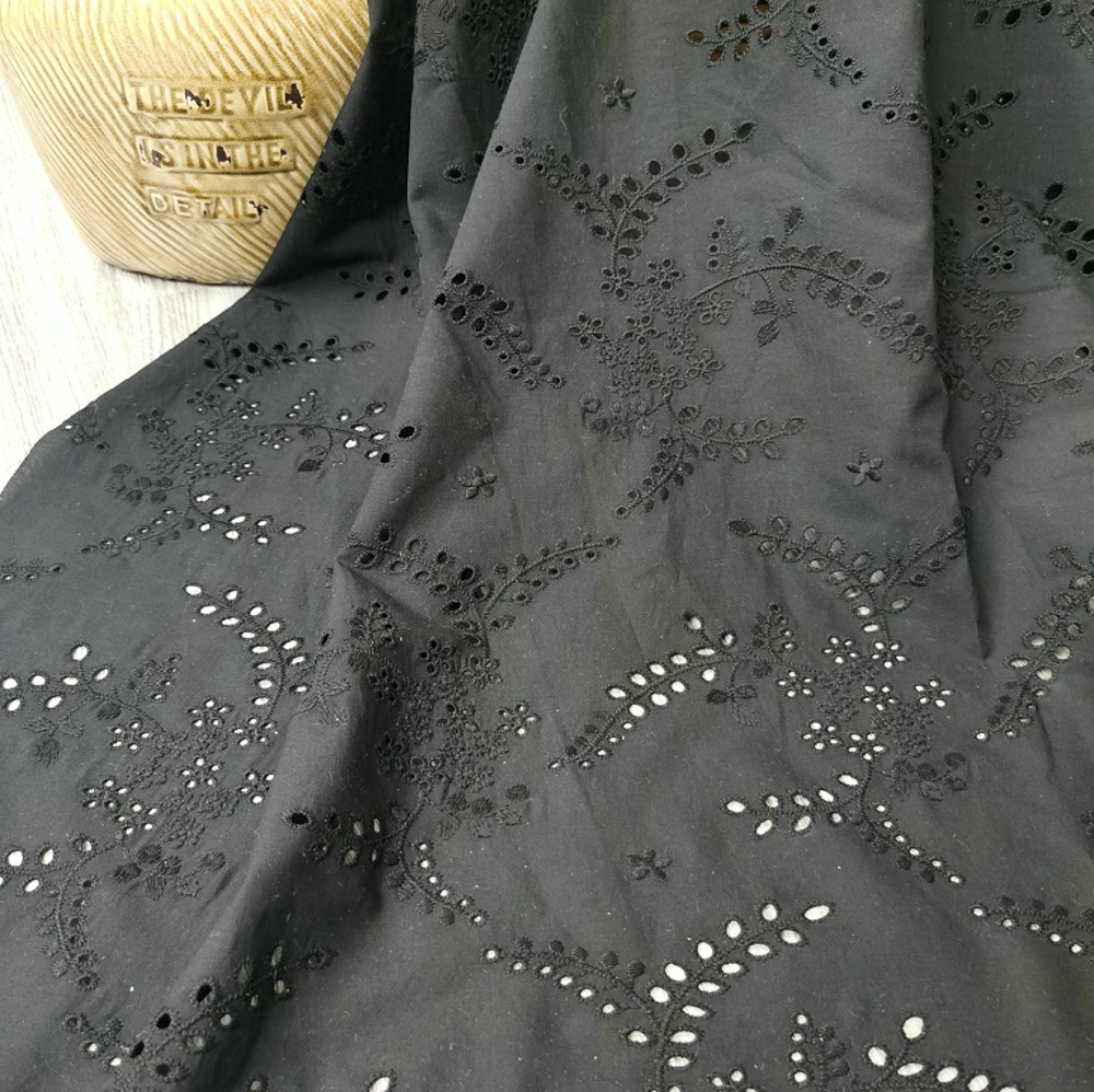 Sewing Eyelet Fabric - Tecido de renda floral bordado oco