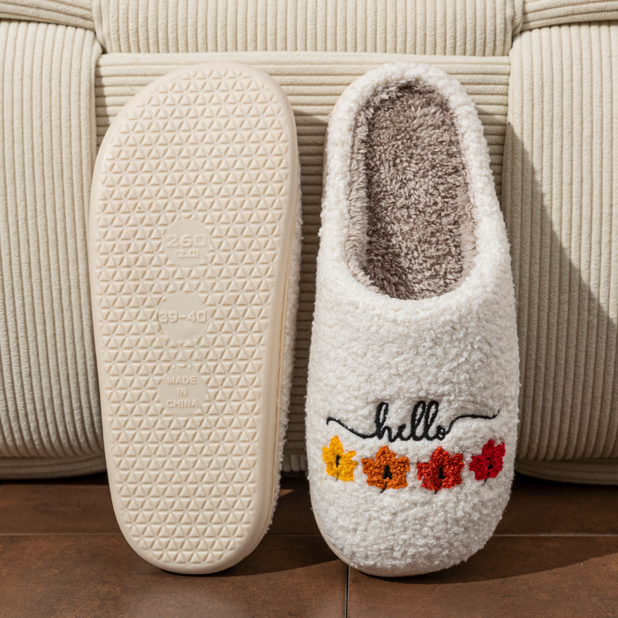 Sewing House - Chinelos femininos de inverno interior macio