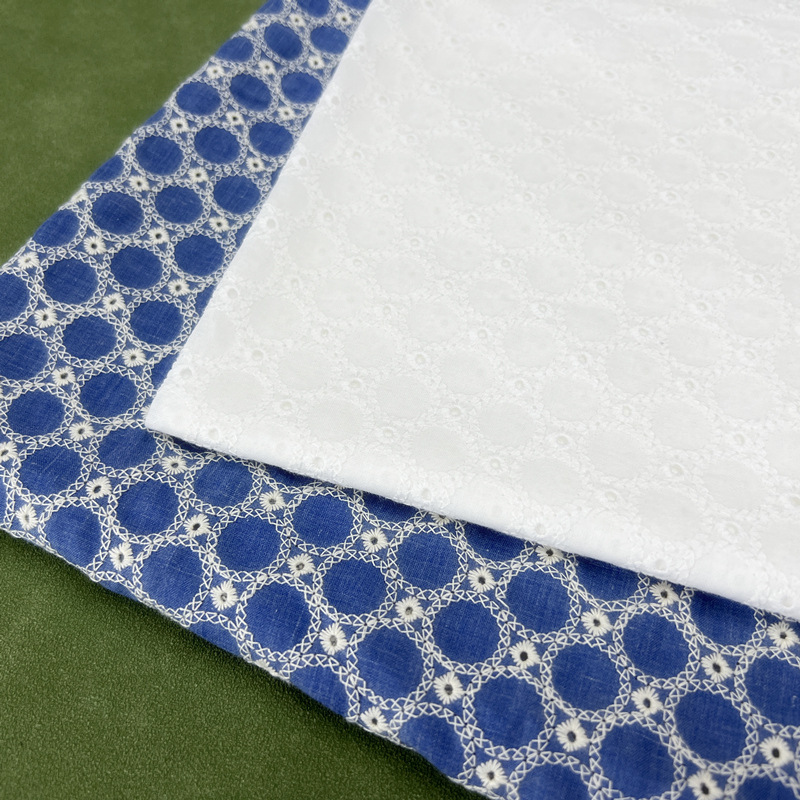 Tecido de Algodão Denim com Bo - Sewing Eyelet Fabric avaliação e preço
