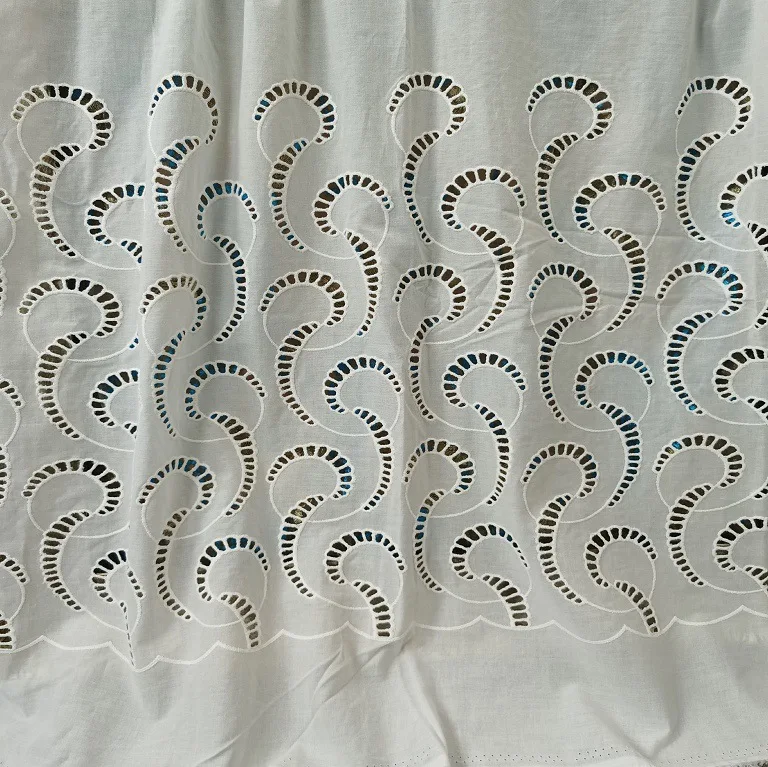 Tecido 100% algodão bordado co - Sewing Eyelet Fabric avaliação e preço
