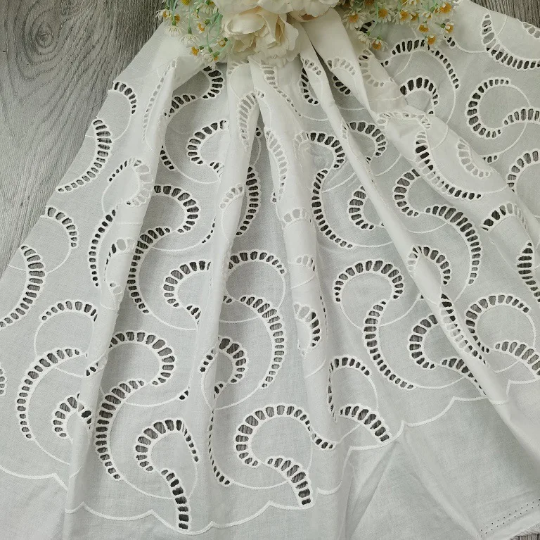 Tecido 100% algodão bordado co - Sewing Eyelet Fabric avaliação e preço
