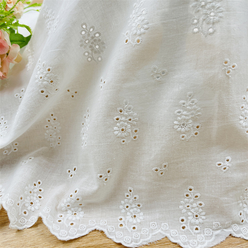 Tecido 100% Algodão com Borda  - Sewing Eyelet Fabric avaliação e preço