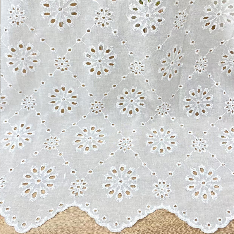 Tecido 100% Algodão com Borda  - Sewing Eyelet Fabric avaliação e preço