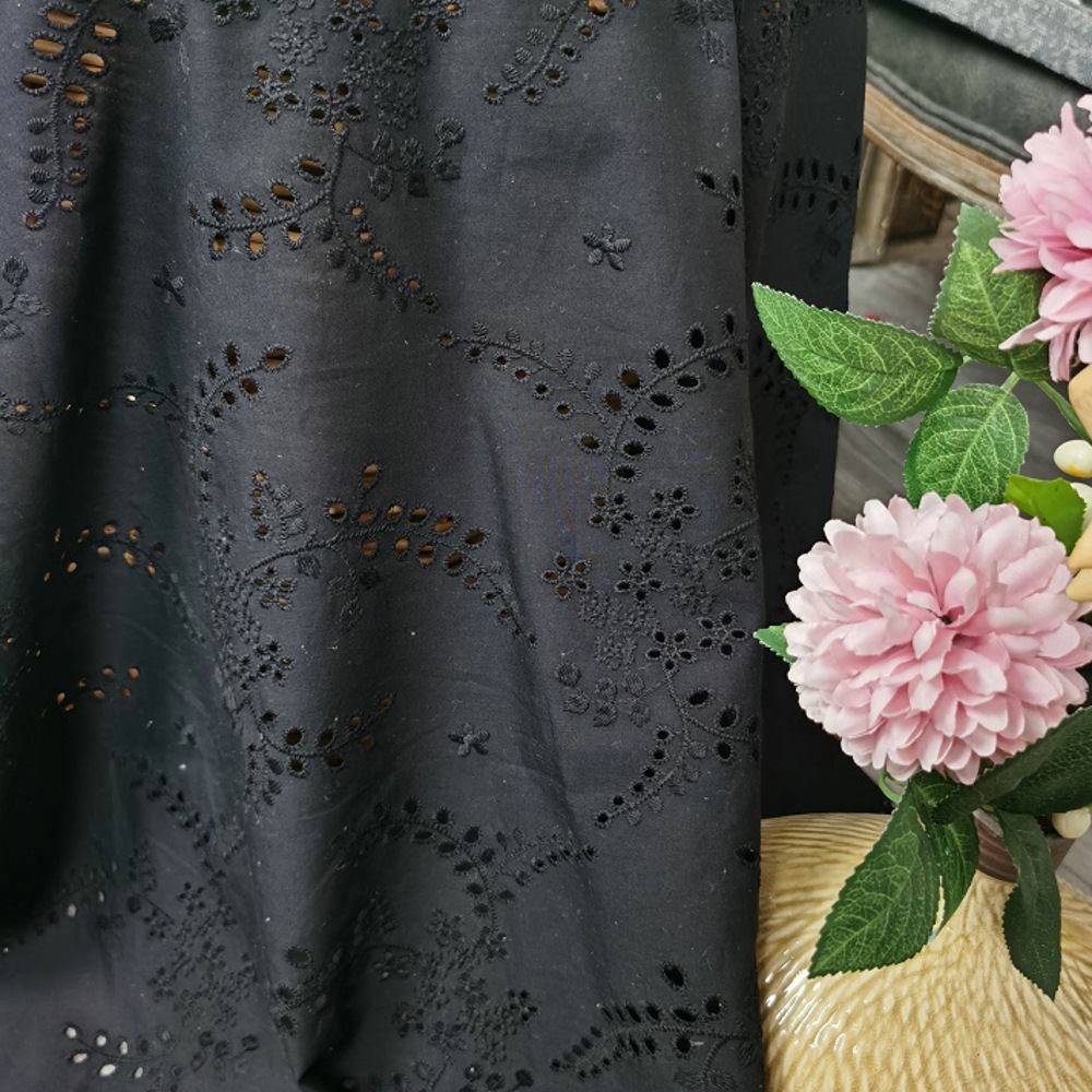 Tecido de renda floral bordado - Sewing Eyelet Fabric avaliação e preço