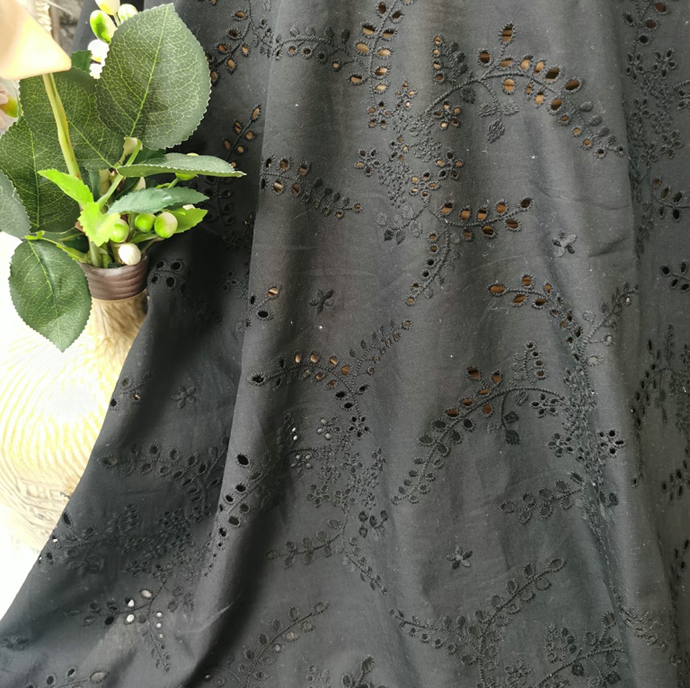 Tecido de renda floral bordado - Sewing Eyelet Fabric avaliação e preço