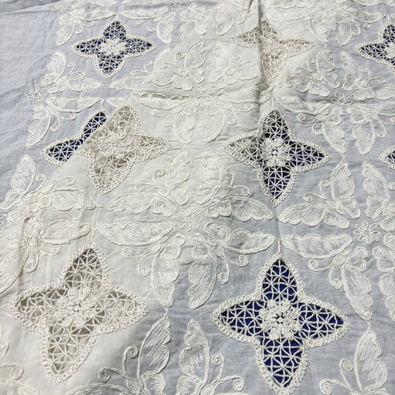 Tecido de Algodão com Bordado  - Sewing Eyelet Fabric avaliação e preço