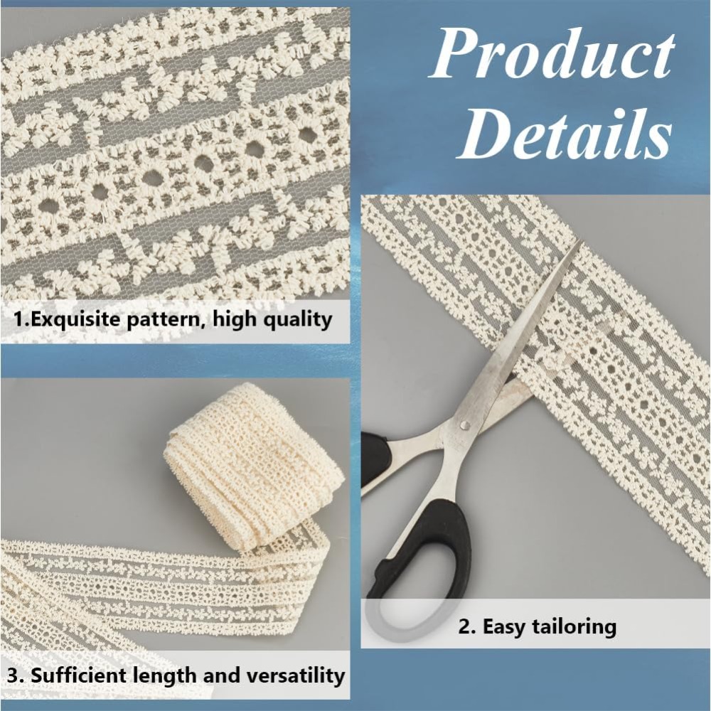 Renda de Algodão Vintage de 2. - Sewing Eyelet Fabric avaliação e preço