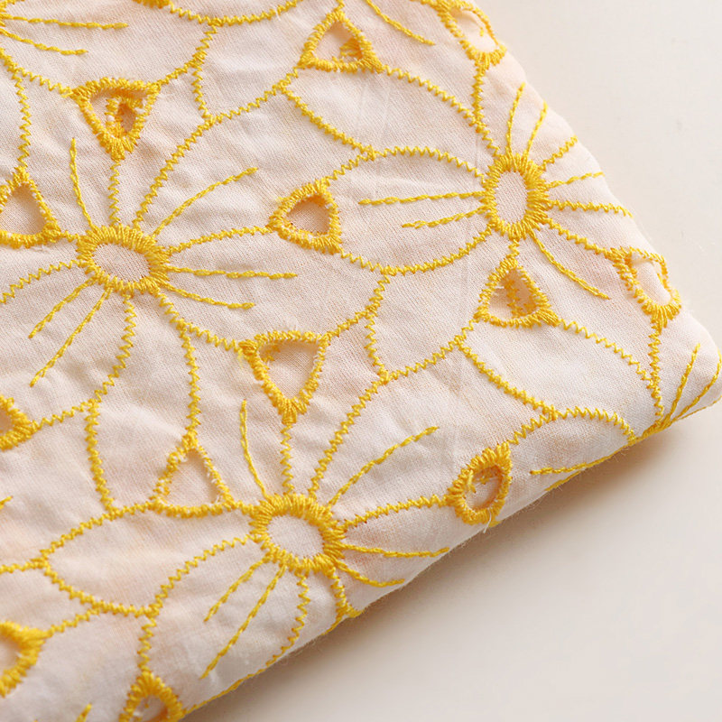 Tecido de Renda Bordada 100% A - Sewing Eyelet Fabric avaliação e preço