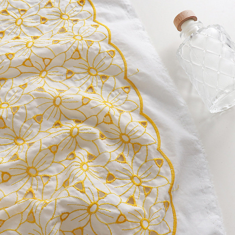 Tecido de Renda Bordada 100% A - Sewing Eyelet Fabric avaliação e preço