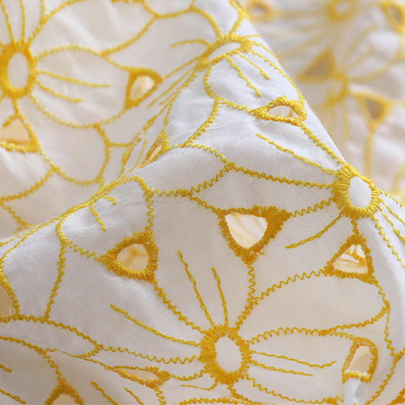 Tecido de Renda Bordada 100% A - Sewing Eyelet Fabric avaliação e preço