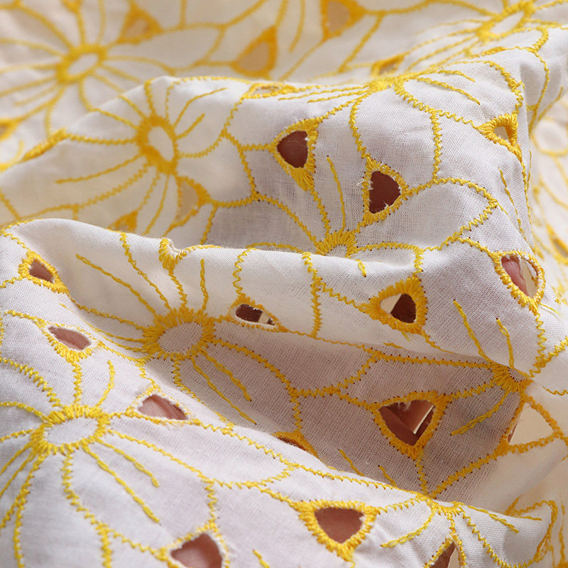 Tecido de Renda Bordada 100% A - Sewing Eyelet Fabric avaliação e preço